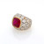 Cushion Cut Lab Ruby Cocktail Ring