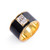 Octagon Faux Diamond Black Enamel Wide Band Vermeil Ring