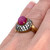 Antique-look Oval Ruby and White Topaz Ring