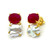 Oval Ruby and Keishi Pearl Earrings