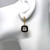 Cushion Black Enamel CZ Dangle Vermeil Earrings