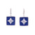 Flower Pattern Square Blue Enamel Dangle Earrings