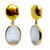 Oval Chalcedony Drop Vermeil Earrings