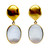 Oval Chalcedony Drop Vermeil Earrings