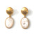Oval Mother of Pearl Drop Vermeil Earrings