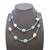 Tumbled Aquamarine and Cultured Baroque Pearl Long Station Necklace