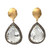 Pear Shape Rutilated Quartz and Raw Diamond Drop Earrings