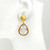 Pear Shape Rutilated Quartz and Brown Diamond Drop Earrings