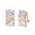 Double Octagon Faux Diamond Vermeil Earrings