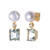 Cultured Pearl and Octagon Green Amethyst Drop Earrings