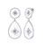 Flower Pattern Pear Shape White Enamel Drop Earrings