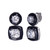 Cushion Black Enamel CZ Drop Earrings