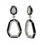 Septagon Door Knocker Black Enamel Drop  Earrings