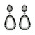 Septagon Door Knocker Black Enamel Drop  Earrings