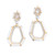 Septagon Door Knocker White Enamel Drop Vermeil Earrings