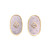 Clover-pattern Oval Button Earrings