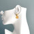 Engraved Flower with Octagon Citrine Drop Earrings