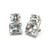 Oval & Cushion White Topaz Button Earrings