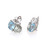 Triple Gemstone Green Amethyst Blue Topaz White Topaz Clip-on Earrings