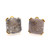 20mm Square Druzy Quartz Button Clip-on Vermeil Earrings