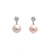 1ct Round and 13mm Pink Cultured Pearl Drop Earrings