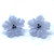 Carved Chalcedony Flower and Sapphire Earrings