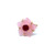 Small Carved Pink Quartzite Flower and Cushion Ruby Ring