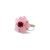 Small Carved Pink Quartzite Flower and Cushion Ruby Ring