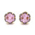 Carved Amethyst Flower Stud Earrings