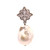 Flower Shape Top with Cultured Baroque Pearl Drop Earrings