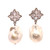 Flower Shape Top with Cultured Baroque Pearl Drop Earrings