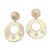 Clover-pattern Open Circle Vermeil Drop Earrings