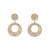 Small Clover-pattern Open Circle Vermeil Drop Earrings