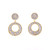 Small Clover-pattern Open Circle Two-tone Drop Earrings