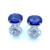 Double Oval Lab Sapphire and Simulated Diamond Earrings