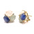Triple Oval Aquamarine Rainbow Moonstone Kyanite Vermeil Earrings