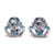 Triple Oval Blue Topaz Earrings