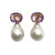 Oval Briolette-cut  Amethyst and White Baroque Pearl Drop Vermeil Earrings