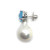 Oval Briolette-cut  Blue Topaz and White Baroque Pearl Drop Earrings