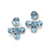 Triple Pear-shape Blue Topaz Drop Earrings
