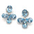 Triple Pear-shape Blue Topaz Drop Earrings