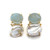 Oval Aquamarine and Cultured Keishi Pearl Vermeil Earrings