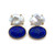 Cultured Keishi Pearl and Cabochon Oval Lapis Lazuli Drop Vermeil Earrings