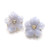 Carved Chalcedony Flower Vermeil Earrings