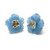 Carved Blue Quartzite Flower with Prasiolite Earrings