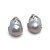 15mm Grey Cultured Baroque Pearl Button Earrings