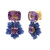 Cushion-cut Amethyst with Carved Dumortierite Flower Drop Earrings