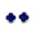 Clover Lapis Lazuli Halo Stud Earrings