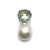 Oval Briolette-cut  Blue Topaz and White Baroque Pearl Vermeil Drop Earrings