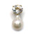 Oval White Topaz and White Baroque Pearl Vermeil Drop Earrings